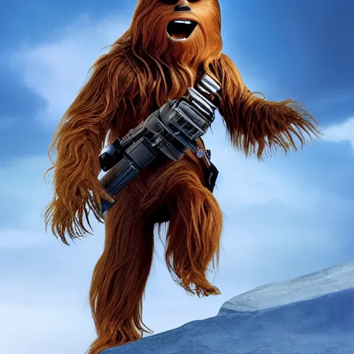 Prompt: Film still of Chewbacca, from Disney Pixar's Up (2009)