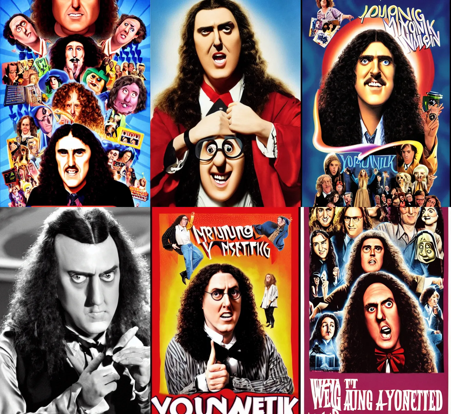 Prompt: Weird al Yankovic in the movie poster of The Young Frankenstein