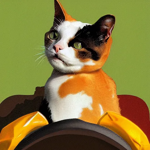 Prompt: a cat riding a duck, digital art