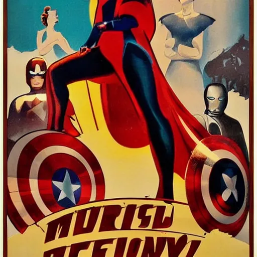 art deco posters super hero