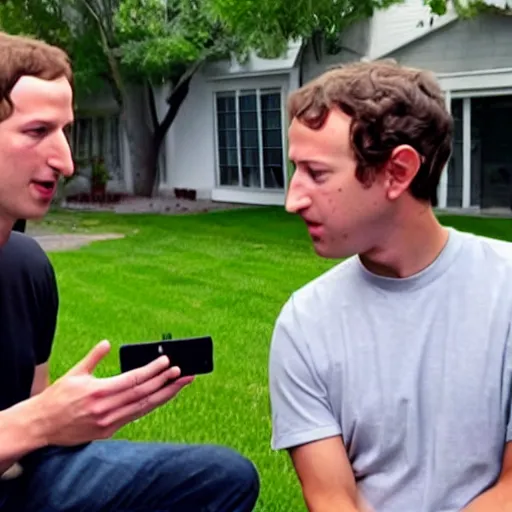 Image similar to steve jobs playing fortnite with mark zuckerberg