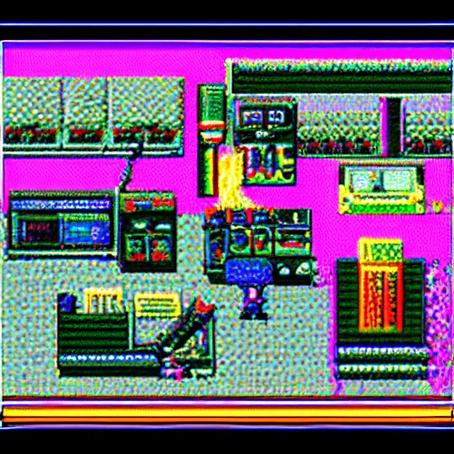 Prompt: mess room, PC engine 98, pixel art, retro wave