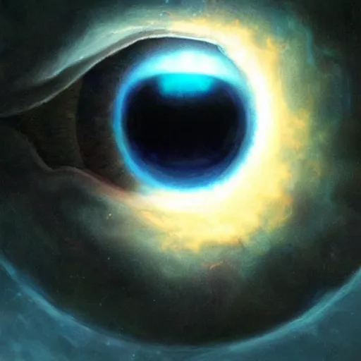 Image similar to A floating, cosmic Eyeball, 8k by artgerm and greg rutkowski