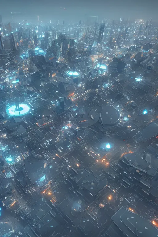 Prompt: Futuristic cities, orbits floating in the air, CG big scenes, octane rendering, volumetric light, virtual engine,8K