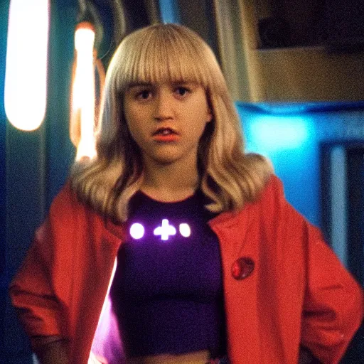 Image similar to young hannah montana as a dabo girl in quark's bar on deep space nine, 3 5 mm photography, highly detailed, cinematic lighting, 4 k