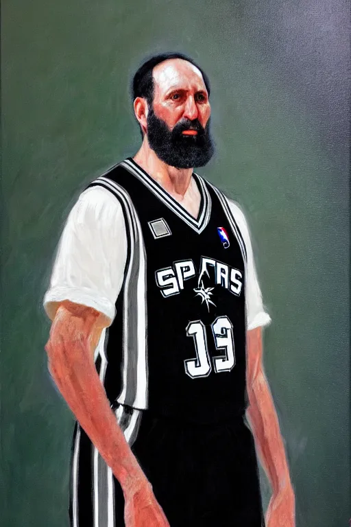 Image similar to full body portrait of the dictator of the san antonio spurs, 1 8 8 9, in full military garb, greg popovich, oil on canvas by william sidney mount, trending on artstation