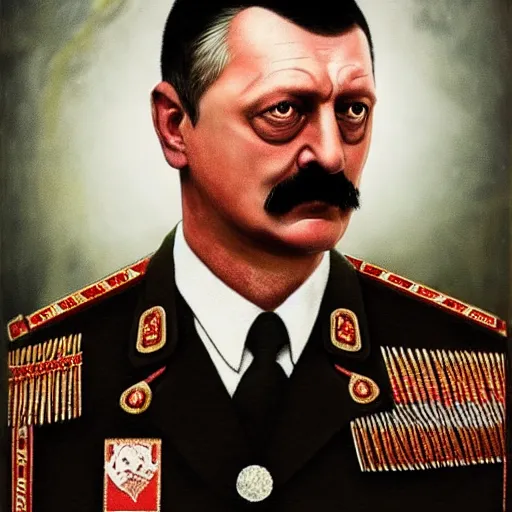 Prompt: igor ivanovich strelkov became bloody ugly supreme ruler of novorossia, photo - realistic, color image, 2 k, highly detailed, bodyhorror, occult art, by giger