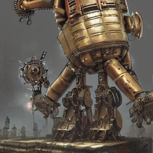 Image similar to steampunk robots in ancient rome, concept art, artstation