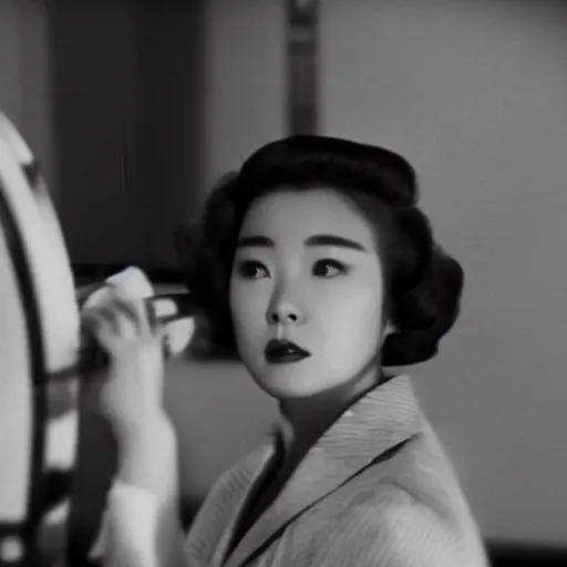 Image similar to 1950s Korean thriller film noir, Choi Eun-hee, 35mm film, Cooke Varotal 20-100 T3.1