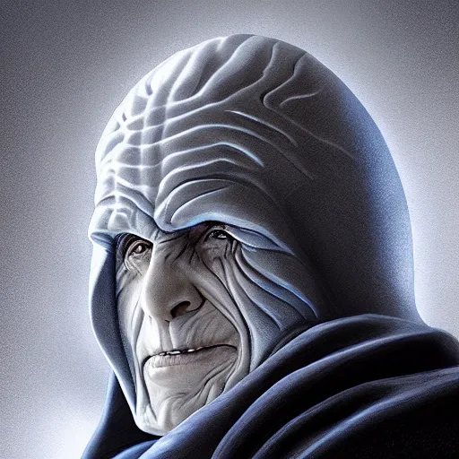 Image similar to portrait of Emperor Palpatine, photorealism, 4k, super detail,