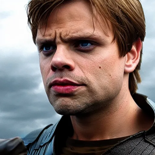 Image similar to sebastian stan as luke skywalker