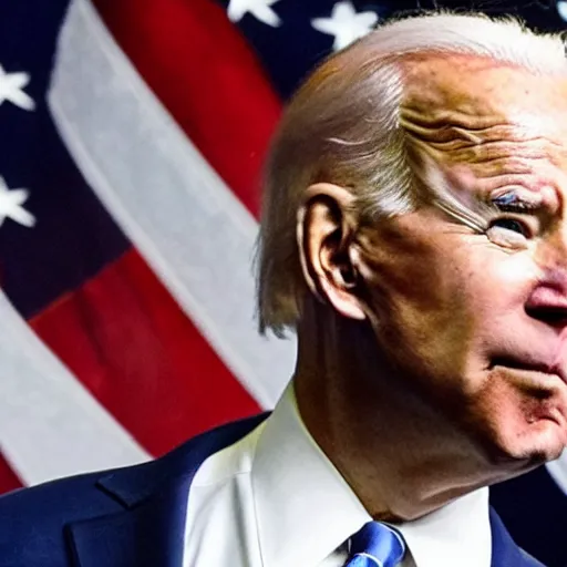 Prompt: joe biden sniffing a pile of hair