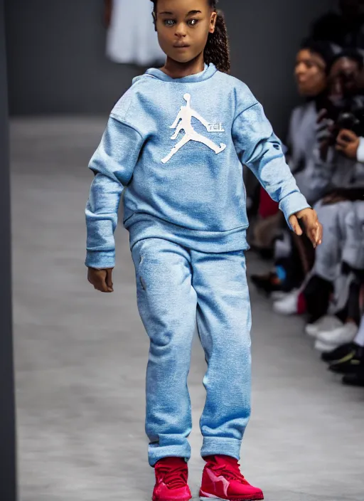 Image similar to hyperrealistic and heavy detailed air jordan runway show of maggie simpson, leica sl 2 5 0 mm, vivid color, high quality, high textured, real life