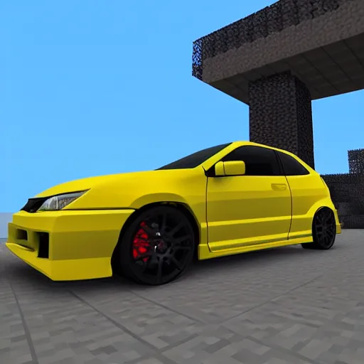 Image similar to honda civic type r ek 9 in minecraft