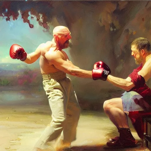 Prompt: walter white punching gus in the face by vladimir volegov and alexander averin and delphin enjolras and daniel ridgway knight