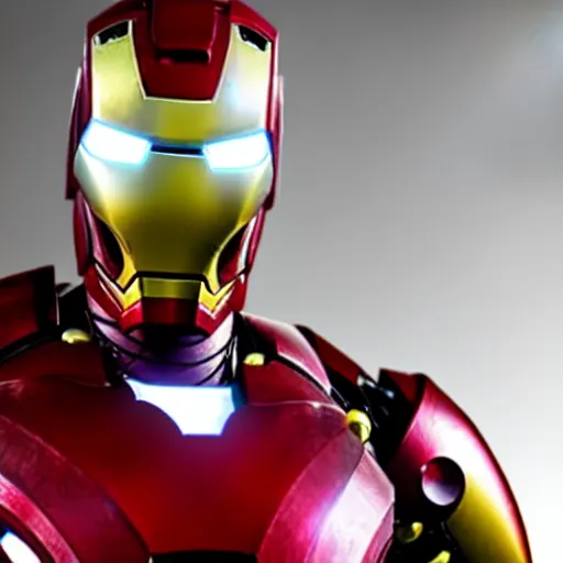Image similar to still photo of alien iron man, highly detailed, photorealistic portrait, bright studio setting, studio lighting, crisp quality and light reflections, unreal engine 5 quality render
