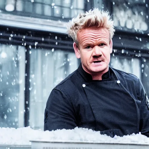 Prompt: gordon ramsey starring as home alone movie, movie still, 8 k