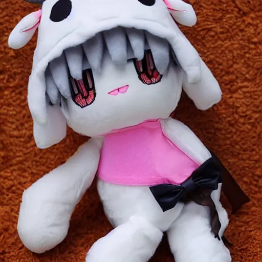 Image similar to cute fumo plush of a cute sheepgirl, goat, anime girl