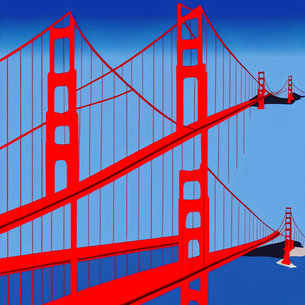 Image similar to infinite golden gate bridge, sticker design vector art, 8k, trending on artstation