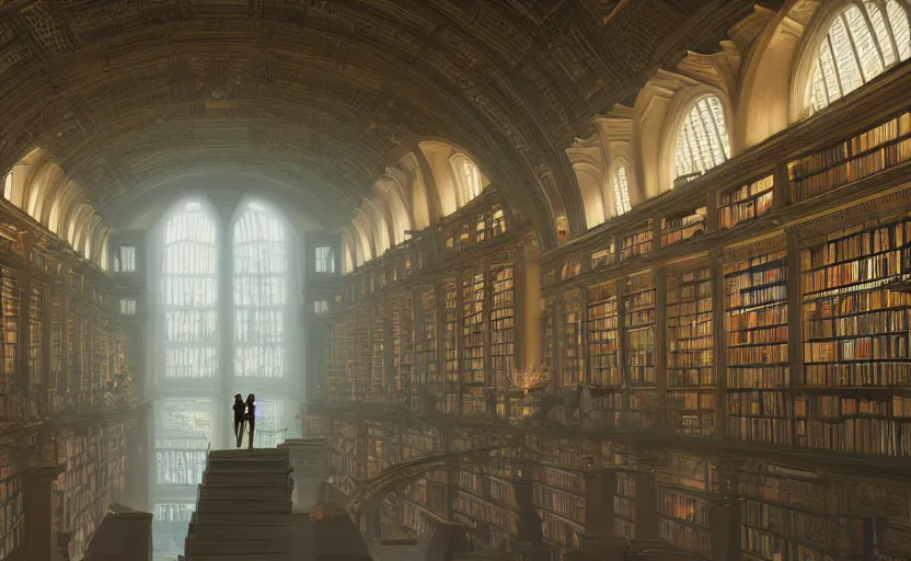 indoor scene of a magnificent heavenly library, high | Stable Diffusion ...