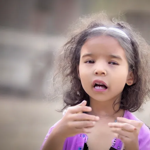 Prompt: a little girl is talking to its adult self from the future