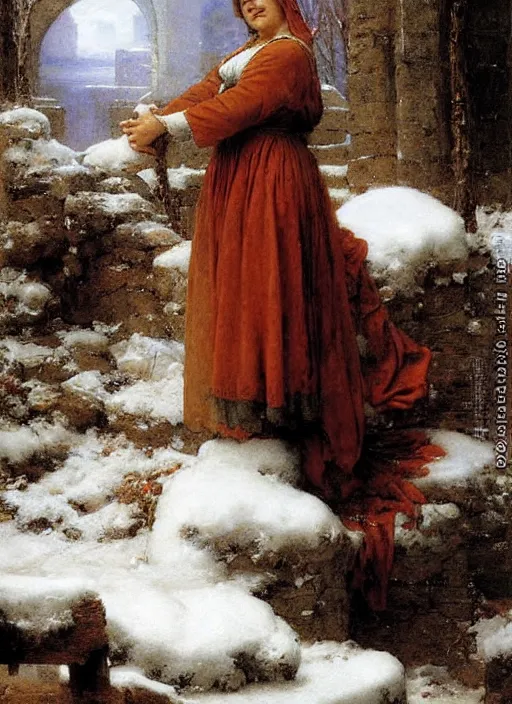 Prompt: a mage casting a frost spell by eugene de blaas