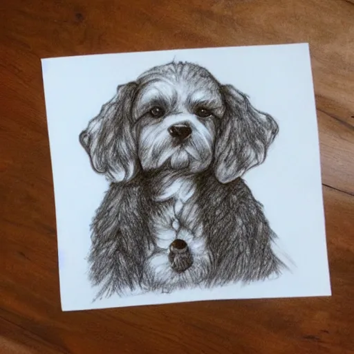 Image similar to cappacinno froth art top drawing of a dog