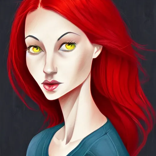 Prompt: a portrait of red hair gir, art by sam does art, highly detailed, digital painting, concept art, sharp focus, illustration, trending on artstaion