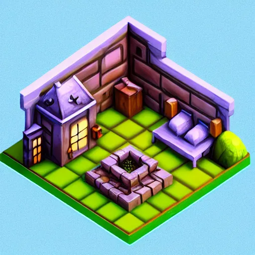 Image similar to Isometric 3D Fantasy Cute House