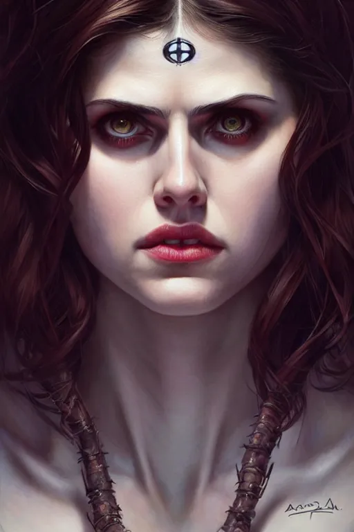 Prompt: alexandra daddario as spider girl, realistic portrait, symmetrical, highly detailed, digital painting, artstation, concept art, smooth, sharp focus, illustration, cinematic lighting, art by artgerm and greg rutkowski and alphonse mucha