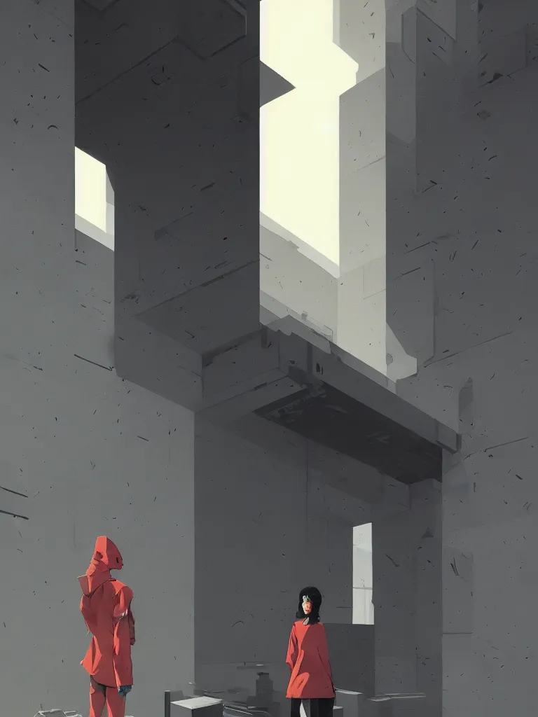 Image similar to by moebius and atey ghailan | brutalist portrait |