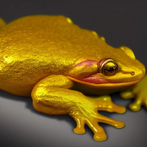 Prompt: a golden frog, trending on artstation, hdr, instagram photo