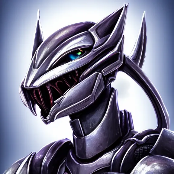 Image similar to close up headshot of a cute beautiful stunning anthropomorphic female robot dragon, with sleek silver metal armor, glowing OLED visor, facing the camera, high quality maw open and about to eat you, you being dragon food, the open maw being detailed and soft and warm looking, highly detailed digital art, furry art, anthro art, sci fi, warframe art, destiny art, high quality, 3D realistic, dragon mawshot, maw art, furry mawshot, macro art, dragon art, Furaffinity, Deviantart Eka's Portal