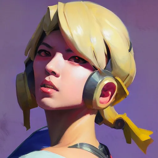 Image similar to greg manchess portrait painting of himiko toga as overwatch character, medium shot, asymmetrical, profile picture, organic painting, sunny day, matte painting, bold shapes, hard edges, street art, trending on artstation, by huang guangjian and gil elvgren and sachin teng