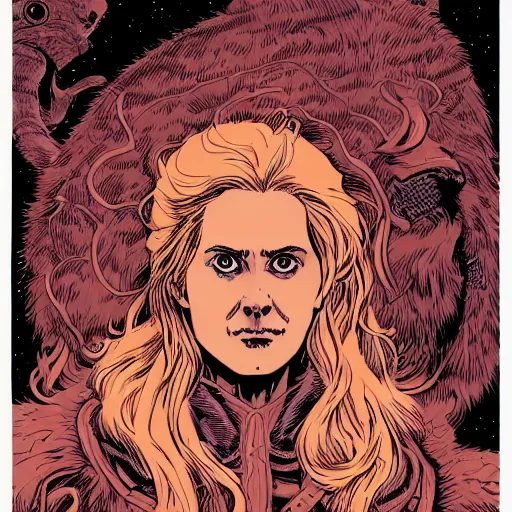 Image similar to portrait of a norse goddess, by laurie greasley and james stokoe, 4 k, 8 k