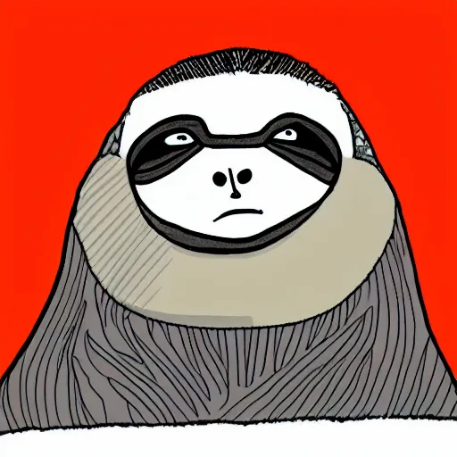 Prompt: sloth stoned af, cartoon, animation, drawing