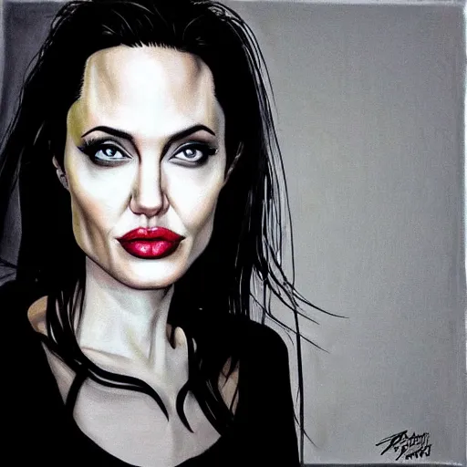 Prompt: “Angelina Jolie portrait, Kristen Reichert”