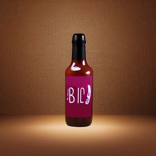 Prompt: A bottle of juice with the letter B printed on it, product photo, studio lighting