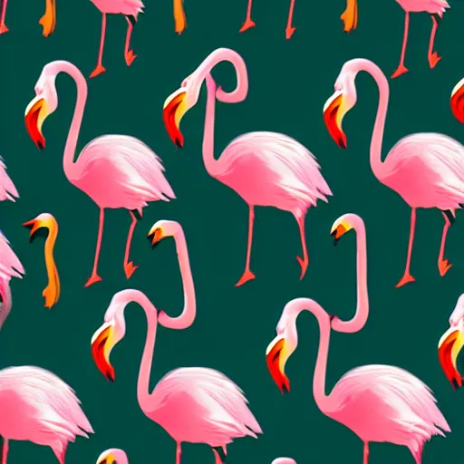 Image similar to a repeating pattern of flamingos