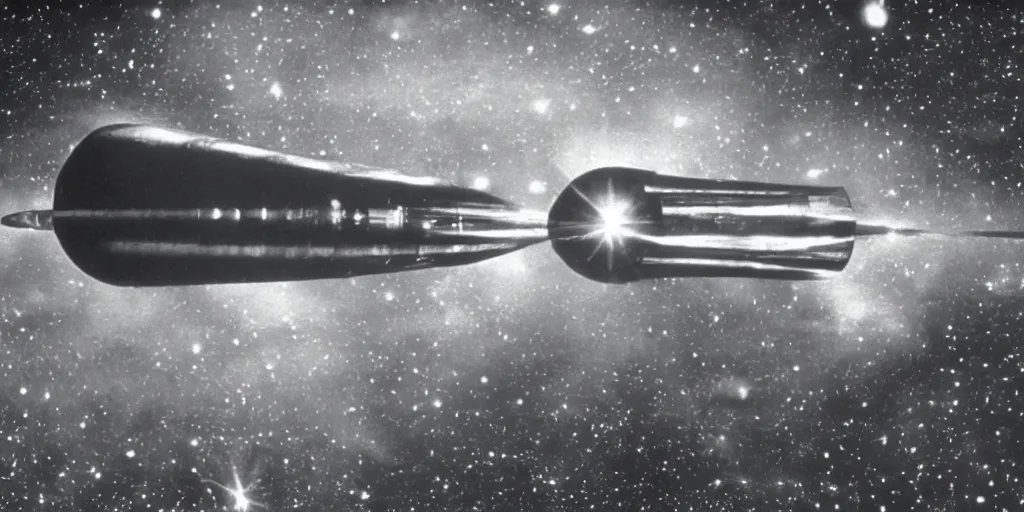 Image similar to film still of a 1 9 6 0 s science fiction film, detailed space ship, cinematic, space