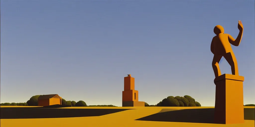 Image similar to statue, blue sky, summer evening, kenton nelson