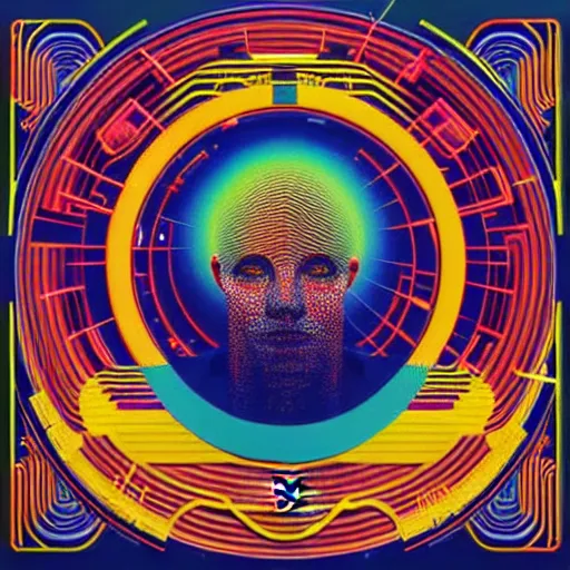 Image similar to album cover design design depicting the alter to the ai machine gods, by jonathan zawada, pi - slices, and tristan eaton, digital art