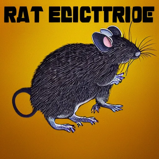 Image similar to album cover of a electronic group, rat, album cover art, album cover