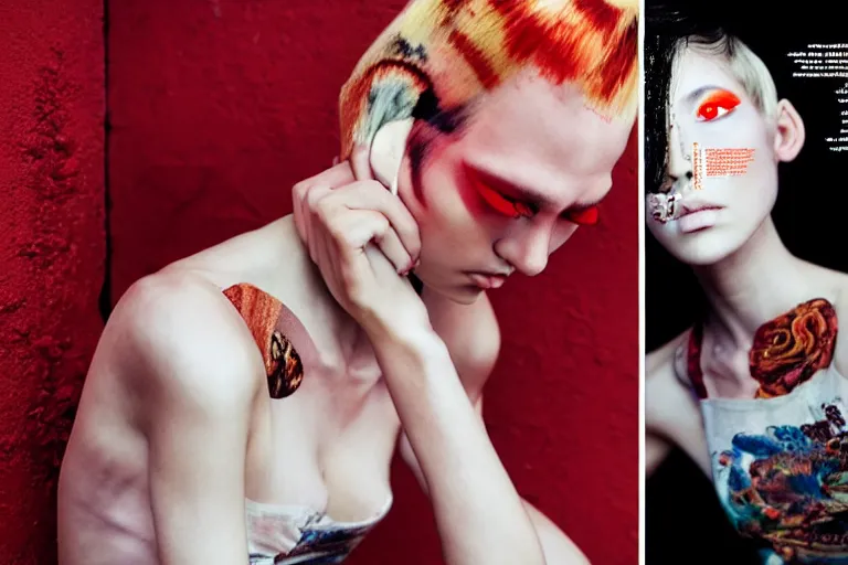 Image similar to fashion editorial photography in a world inspired by katsuhiro otomo