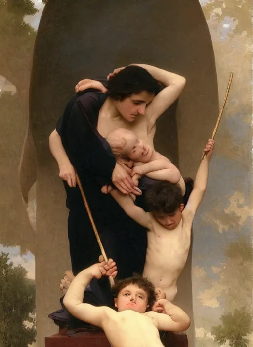 Prompt: Emmanuel Macron In the style of william adolphe bouguereau, Barefoot