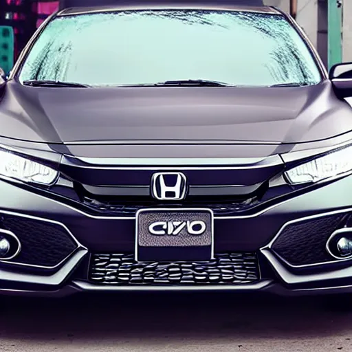 Image similar to a closeup of a honda civic 2017 hatchback in the streets of South Jakarta