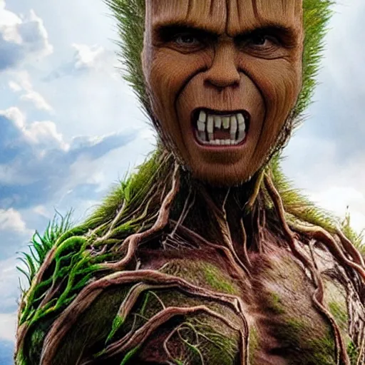 Image similar to nicolas cage is groot