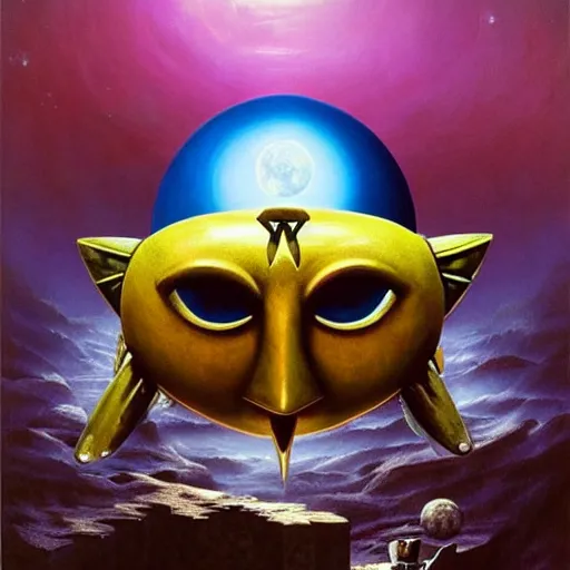 Image similar to “box art for The Legend Of Zelda Majora’s Mask with Moon by jaroslaw jasnikowski”