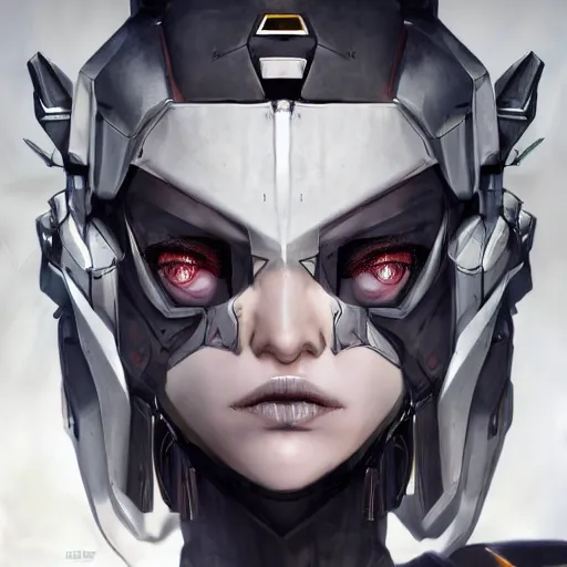 Image similar to a female transformer with a crown, black eyes, very symmetrical face, highly detailed, nanogirl, nanogirlv 2, by vitaly bulgarov, by yoji shinkawa, by joss nizzi, by ben procter, by steve jung, metal gear solid, transformers cinematic universe, artstation, unreal engine