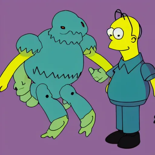 Image similar to heracross as a character in The Simpsons